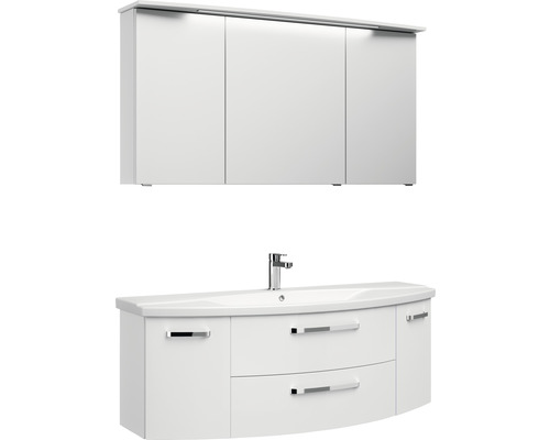 Badezimmermöbelset mit Waschbeckenunterschrank, Waschbecken und Spiegelschrank