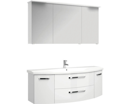 Badezimmermöbel-Set mit Waschbeckenunterschrank, Waschbecken und Spiegelschrank