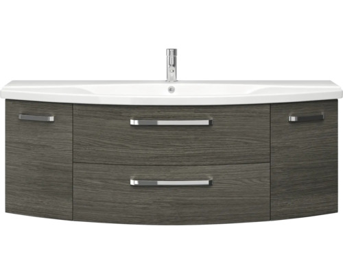 Waschtisch mit Unterschrank, Holzdekor und Aufsatzwaschbecken