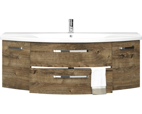 Waschtischunterschrank mit Waschbecken und Handtuch