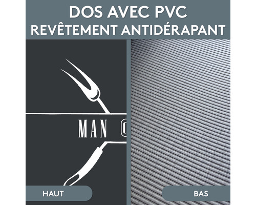 Rückseite mit PVC und Antirutschbeschichtung