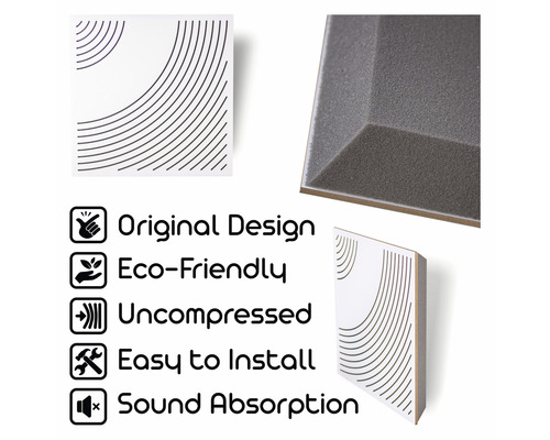 Schallabsorptionsplatte mit grafischem Muster zur Wandmontage