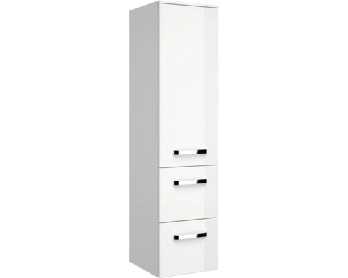Weißer Hochschrank mit Tür und drei Schubladen