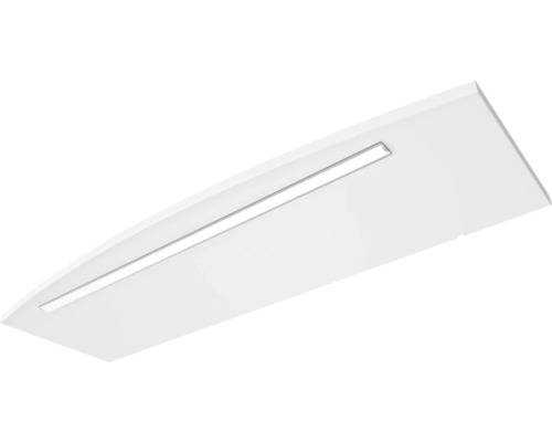Weiße LED Deckenleuchte mit rechteckigem Lichtausschnitt.