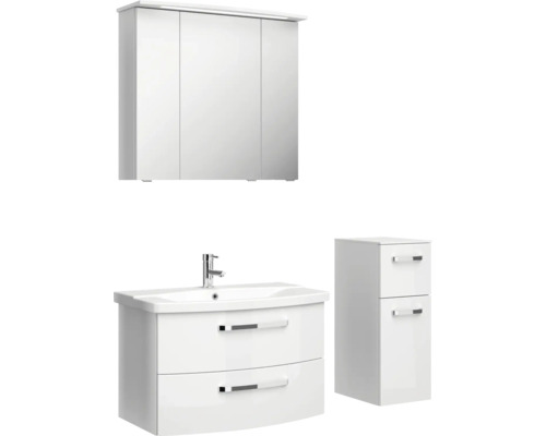 Badmöbelset mit Spiegelschrank, Waschtisch und Unterschrank