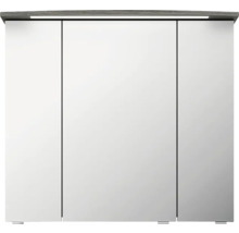 Badmöbel-Set Pelipal Serie 4010 BxHxT 114 x 200 x 45 cm Frontfarbe graphit struktur quer Badmöbelset 5-teilig und mehr mit Waschtisch Keramik weiß und Keramik-Waschtisch Waschtischunterschrank Spiegelschrank mit LED-Beleuchtung Unterschrank