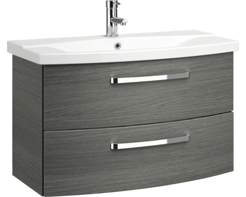 Waschtischunterschrank mit zwei Schubladen, Waschbecken und Armatur