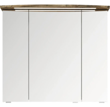Badmöbel-Set Pelipal Serie 4010 BxHxT 144 x 200 x 45 cm Frontfarbe eiche ribbeck Badmöbelset 5-teilig und mehr mit Waschtisch Keramik weiß und Keramik-Waschtisch Waschtischunterschrank Spiegelschrank mit LED-Beleuchtung Unterschrank