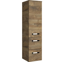 Badmöbel-Set Pelipal Serie 4010 BxHxT 144 x 200 x 45 cm Frontfarbe eiche ribbeck Badmöbelset 5-teilig und mehr mit Waschtisch Keramik weiß und Keramik-Waschtisch Waschtischunterschrank Spiegelschrank mit LED-Beleuchtung Unterschrank