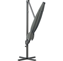 Ampelschirm SOLUNA Beaujeu Ø 300 cm dunkelgrau mit UV Schutz 80, wasserabweisende Polyesterbespannung, leichte Aufspannung per Kurbel, Dreh und Neigfunktion