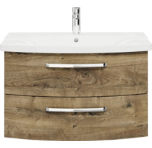 Waschtischunterschrank mit Waschbecken und zwei Schubladen