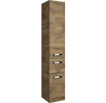 Hochschrank mit drei Schubladen und Holzoptik für das Badezimmer