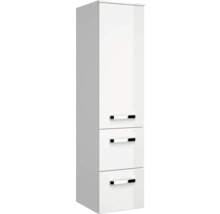Weißer Badezimmer-Hochschrank mit drei Schubladen und Griffen