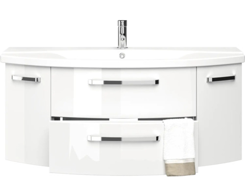 Waschtischunterschrank mit Waschbecken und Handtuch