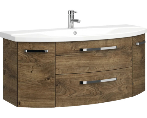 Waschtisch mit Unterschrank, Holzstruktur und Schubladen