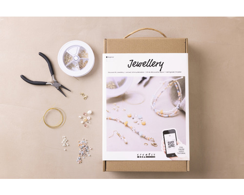 Schmuckset für Anfänger mit Zange, Perlen, Draht und Anleitung