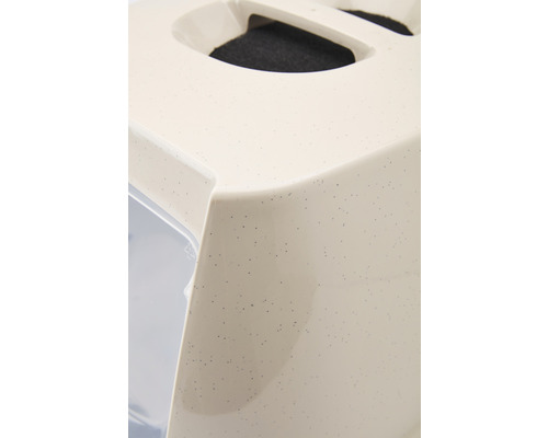 Detailansicht einer Katzentoilette mit Filter