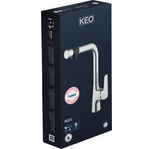 Verpackung einer Küchenarmatur von Keo Mizu mit BWT Premium Siegel