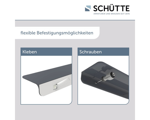 Flexible Befestigungsmöglichkeiten: Kleben und Schrauben.