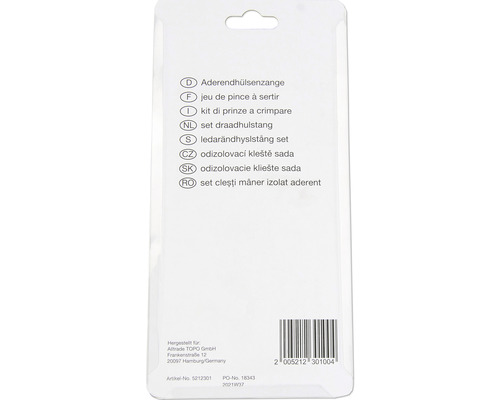 Verpackung einer Aderendhülsenzange