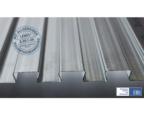 Nahaufnahme von Lewis Schwalbenschwanzplatten mit allgemeiner Bauartgenehmigung und Deutsches Institut für Bautechnik Logo.