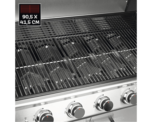 Grill mit Grillrost und Bedienknöpfen, Grillfläche circa 90,5 x 41,5 cm