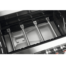 Innenansicht eines Gasgrills mit Brennern