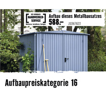 Gartenhaus biohort AvantGarde Doppeltür Gr. A6 inkl. Regal und Werkzeughalter 254 x 214 cm silber-metallic-thumb-1