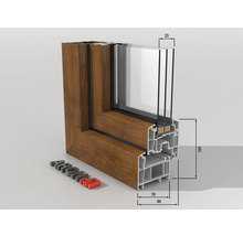 ARON Basic Kunststofffenster 1.flg. weiß/golden oak 1000x1400 mm DIN Links-thumb-3