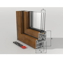 Balkontür Kunststoff 1-flg. ARON Basic weiß/golden oak 800x2050 mm DIN Links-thumb-2