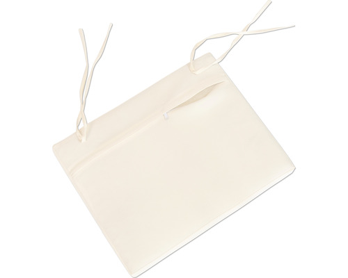 Rechteckiges Sitzkissen mit Bindebändern zur Befestigung