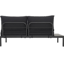 Gartenmöbelset GARDEN PLACE Stella 4-Sitzer 4 tlg. schwarz grau aus robustem Aluminium, stapelbar, inkl. Auflagen