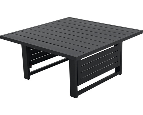 Quadratischer Gartentisch aus Aluminium mit Lamellendesign