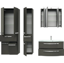 Badezimmer Möbel Set mit Waschbeckenunterschrank, Spiegelschrank und Hochschrank