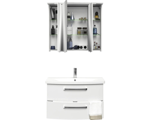 Waschtisch mit Unterschrank und Spiegelschrank für das Badezimmer