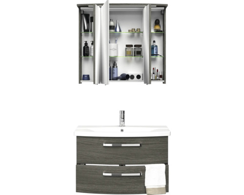 Badezimmer-Set mit Spiegelschrank und Waschtischunterschrank