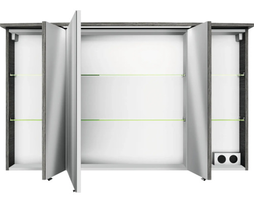 Offener Spiegelschrank mit Glasablagen