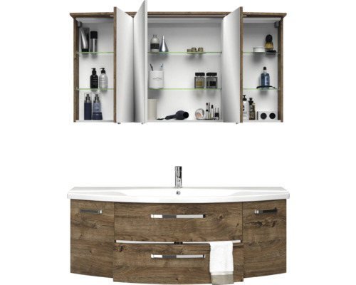 Badezimmermöbel-Set mit Spiegelschrank und Waschtischunterschrank