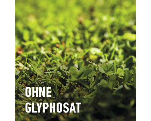 Rasen mit dem Hinweis: Ohne Glyphosat