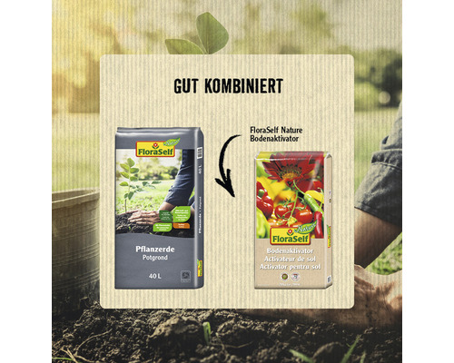 FloraSelf Pflanzerde und FloraSelf Nature Bodenaktivator im Kombipack