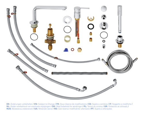 Komponenten für eine Armatur, inklusive Schläuche und Dichtungen