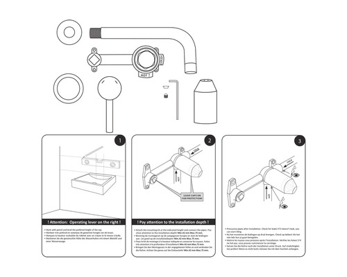 Installationshinweise für eine Armatur