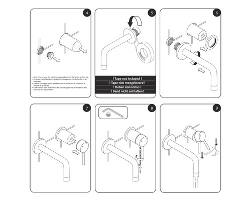 Installationsanleitung für eine Armatur in neun Schritten