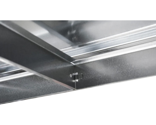 Detailansicht eines Metallprofils für Trockenbau