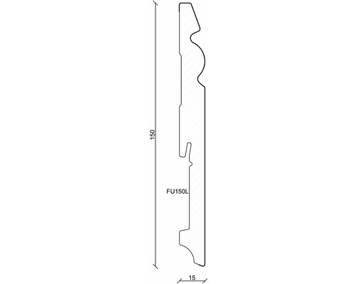 Profilleiste mit den Maßen 150 mal 15 Millimeter