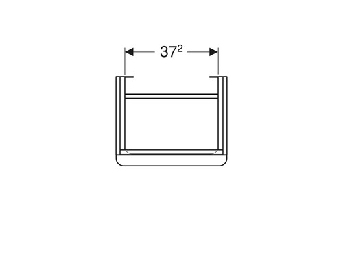 Technische Zeichnung eines Badezimmerregals mit der Angabe 372.