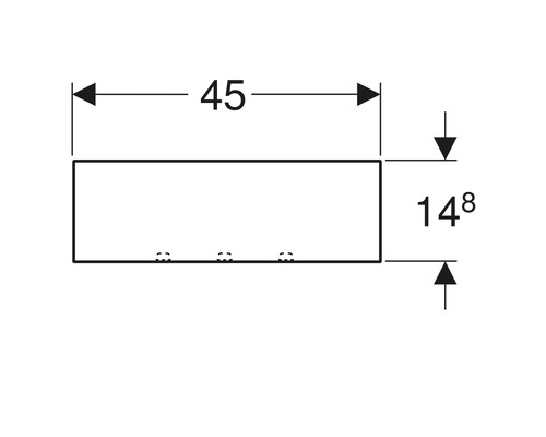 Technische Zeichnung mit Maßangaben: Länge 45, Höhe 14,8