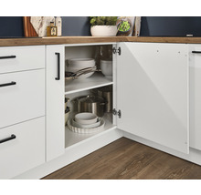 nobilia elements Winkelküche mit Geräten Urban 450 cm alpinweiss matt vormontiert Variante links 4004539047358