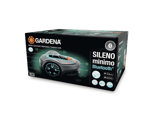 Verpackung eines Gardena Sileno Minimo Bluetooth Mähroboters