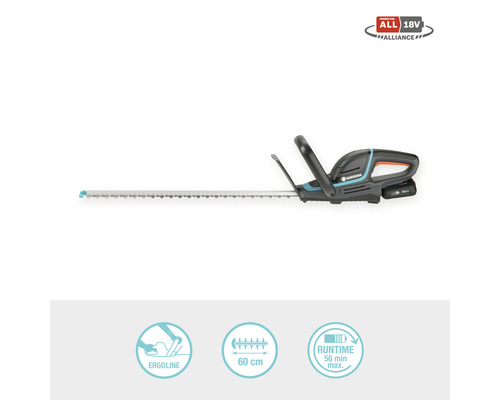 Gardena Akku Heckenschere mit 60 Zentimeter Schnittlänge